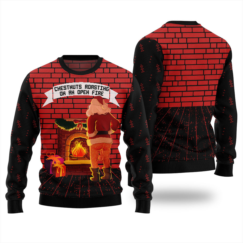 Santa Naughty Ugly Christmas Sweater Unisex Personalized Christmas Sweatshirt Gift for Family