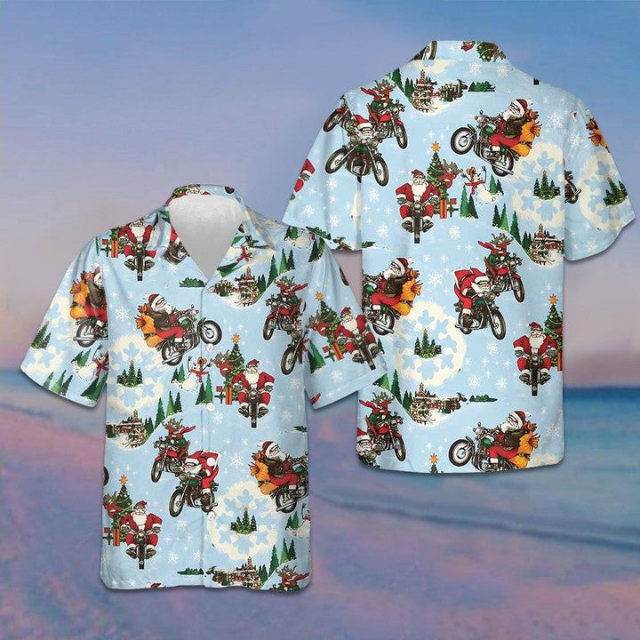 Santa On Motorcycle Hawaiian Shirt Funny Santa Shirt Gifts For Christmas 2024 Santa On Motorcycle Hawaiian Shirt Funny Santa Shirt Gifts For Christmas 2024