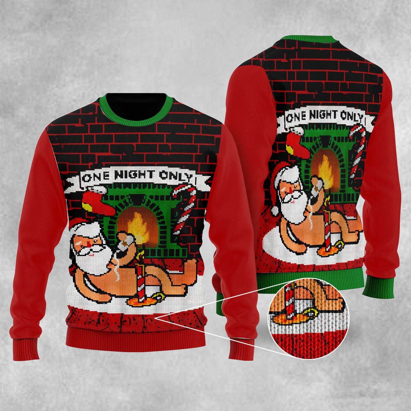 Santa One Night Only Ugly Christmas Sweater Funny Adult Christmas Jumper Gifts For Him