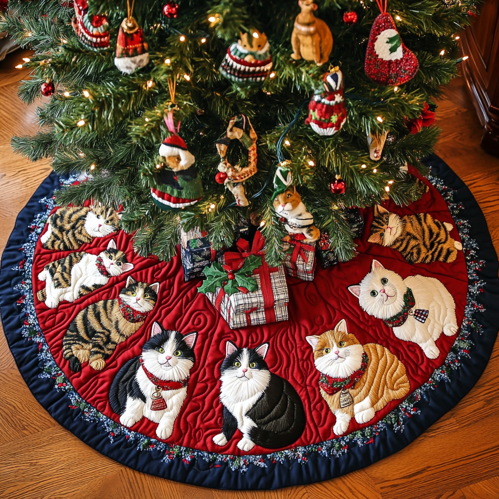 Santa Paws Magic Christmas Quilted Tree Skirt Must Have Holiday Merch for Christmas Decor