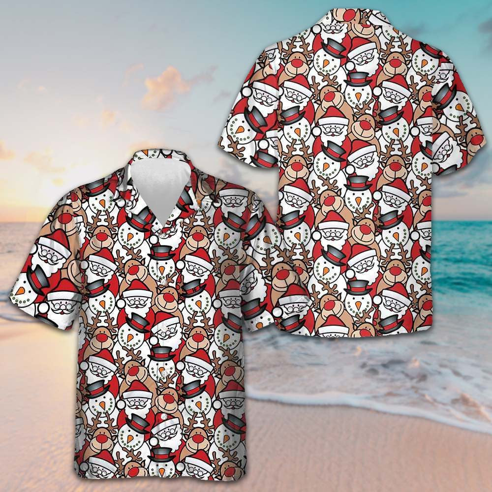 Santa Reindeer And Snowman Hawaiian Shirt Cute Xmas Shirt Gifts For Best Friends Santa Reindeer And Snowman Hawaiian Shirt Cute Xmas Shirt Gifts For Best Friends