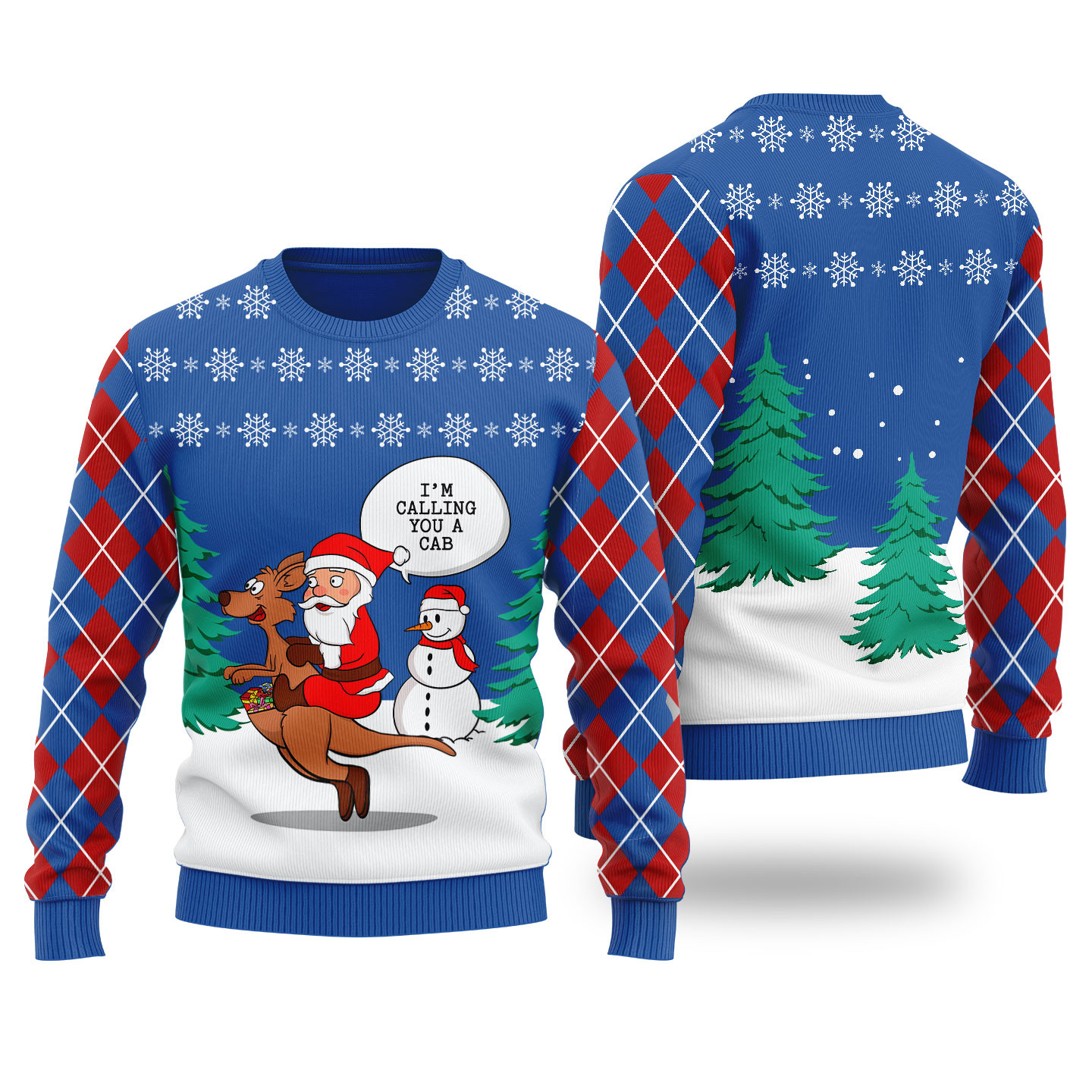 Santa Riding Kangaroo Ugly Christmas Sweater Royal Holiday Gift Merch That Everyone Will Adore