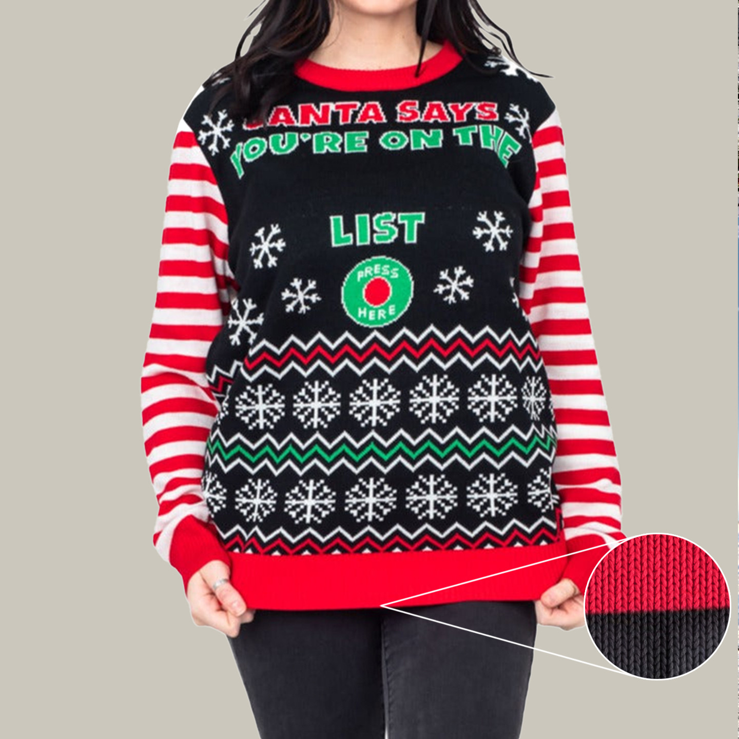 Santa Says Interactive Ugly Christmas Sweater Funny Xmas Sweaters Gift For Daughter