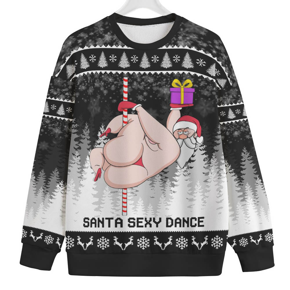 Santa Sexy Dance Big And Tall Ugly Christmas Sweater Trendy Christmas Sweater for Winter Outfits