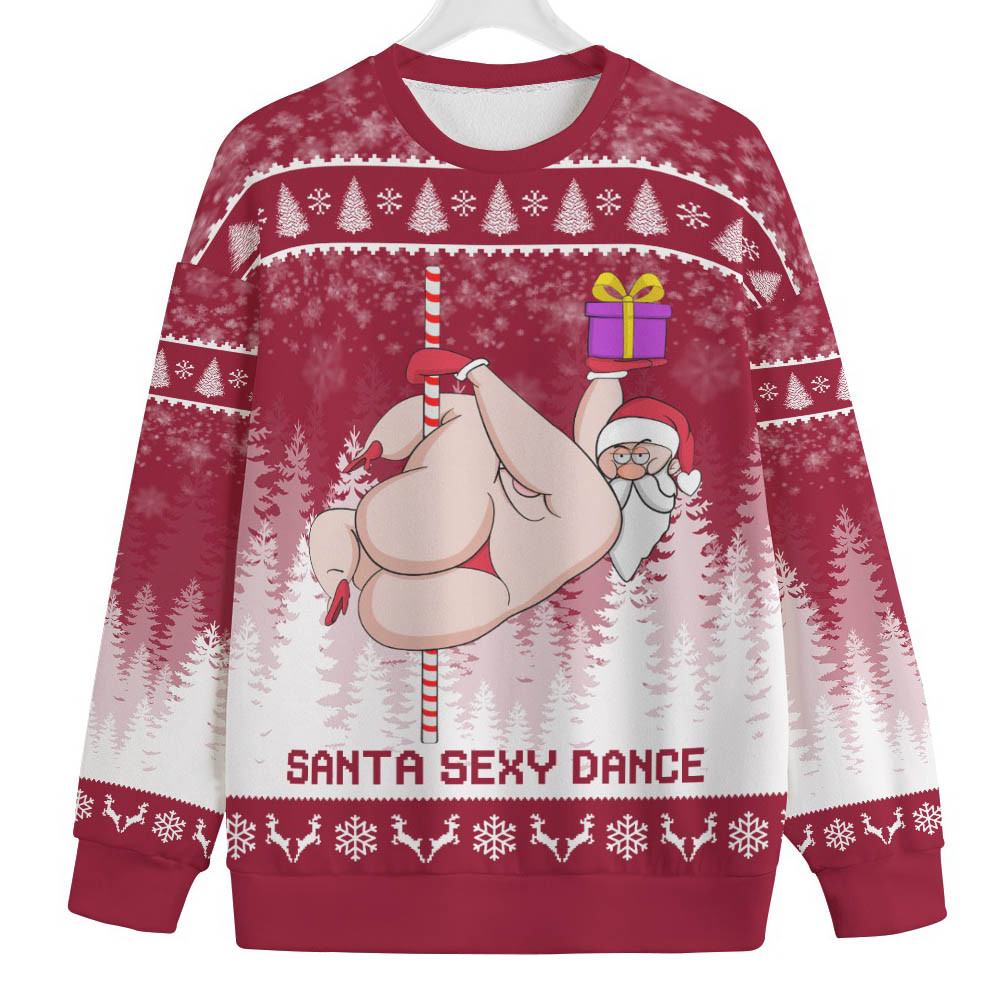 Santa Sexy Dance Womens Plus Ugly Christmas Sweater Christmas Merch Gift That Brings Joy and Warmth