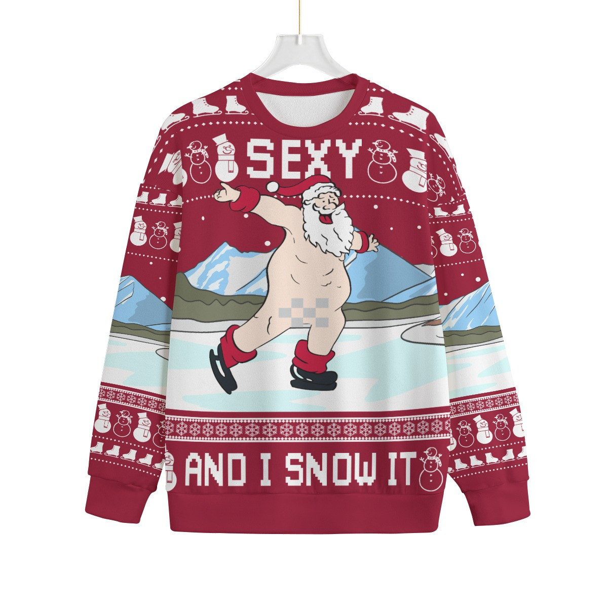 Santa Sexy Naughty Plus Size Ugly Christmas Sweater Adults Cute Christmas Sweatshirt for Holiday Spirit