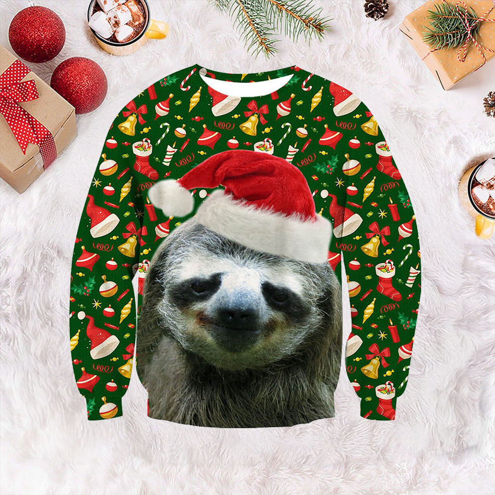 Santa Sloth Ugly Christmas Sweater Pretty Xmas Sweaters Gifts For Sloth Lovers