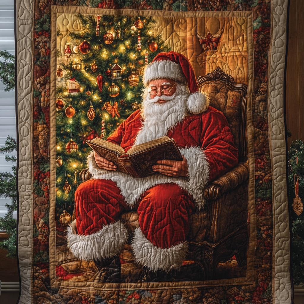 Santa Snowy Night Quilted Blanket Christmas Ideas For Girlfriend