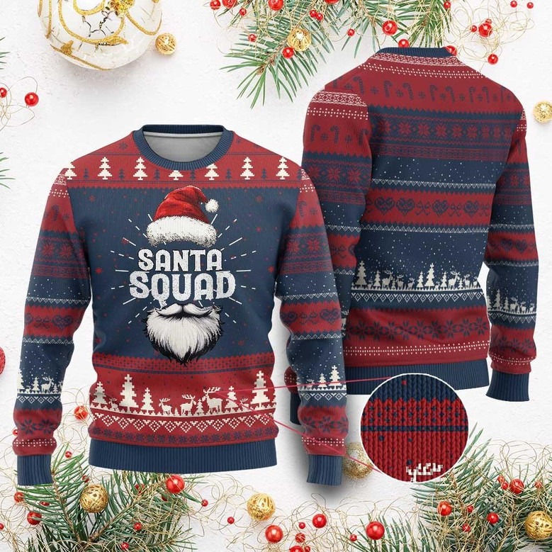 Santa Squad Ugly Christmas Sweater Funny Secret Santa Jumper Cozy Gifts For Christmas
