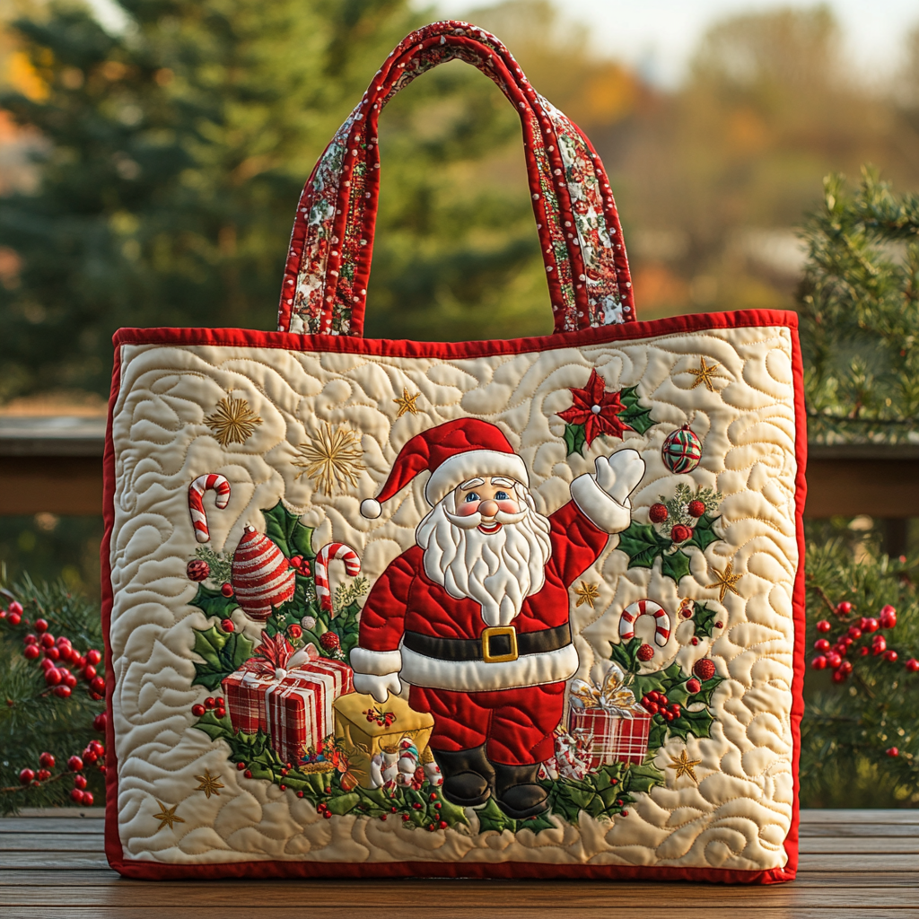 Santa Star Quilted Tote Bag Good Secret Santa Gifts
