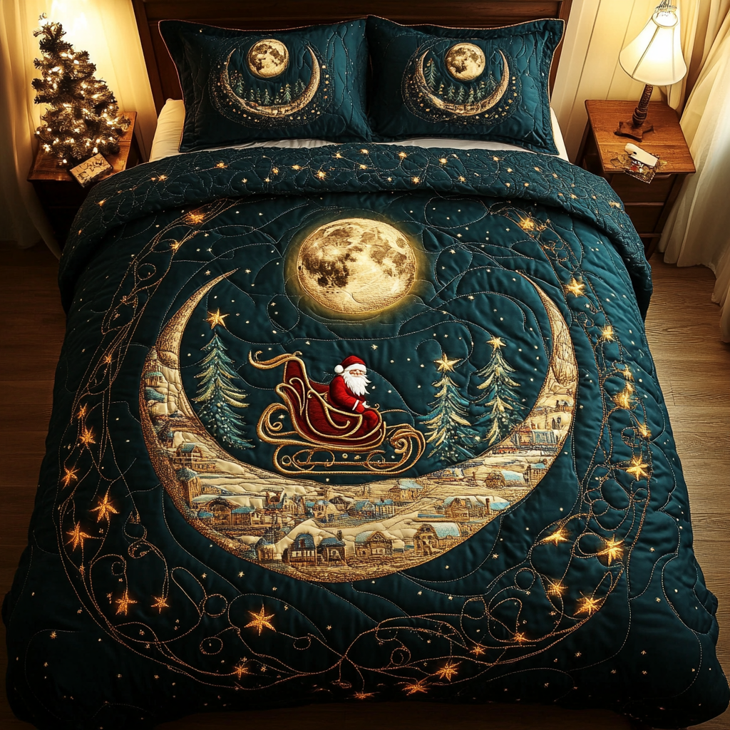Santa Surprise Quilted Bedding Set Full Size Comforter Son In Law Christmas Presents