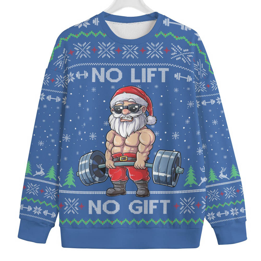 Santa Swoleman Mens Plus Size Ugly Christmas Sweater Perfect Gift Sweater for Friends and Family