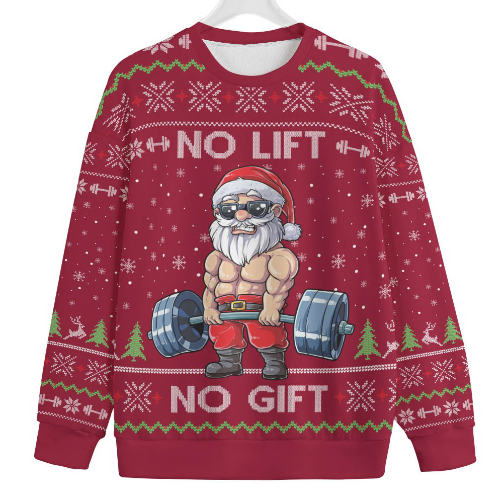 Santa Swoleman Womens Plus Size Christmas Sweater Funny Xmas Sweater for Ugly Sweater Parties