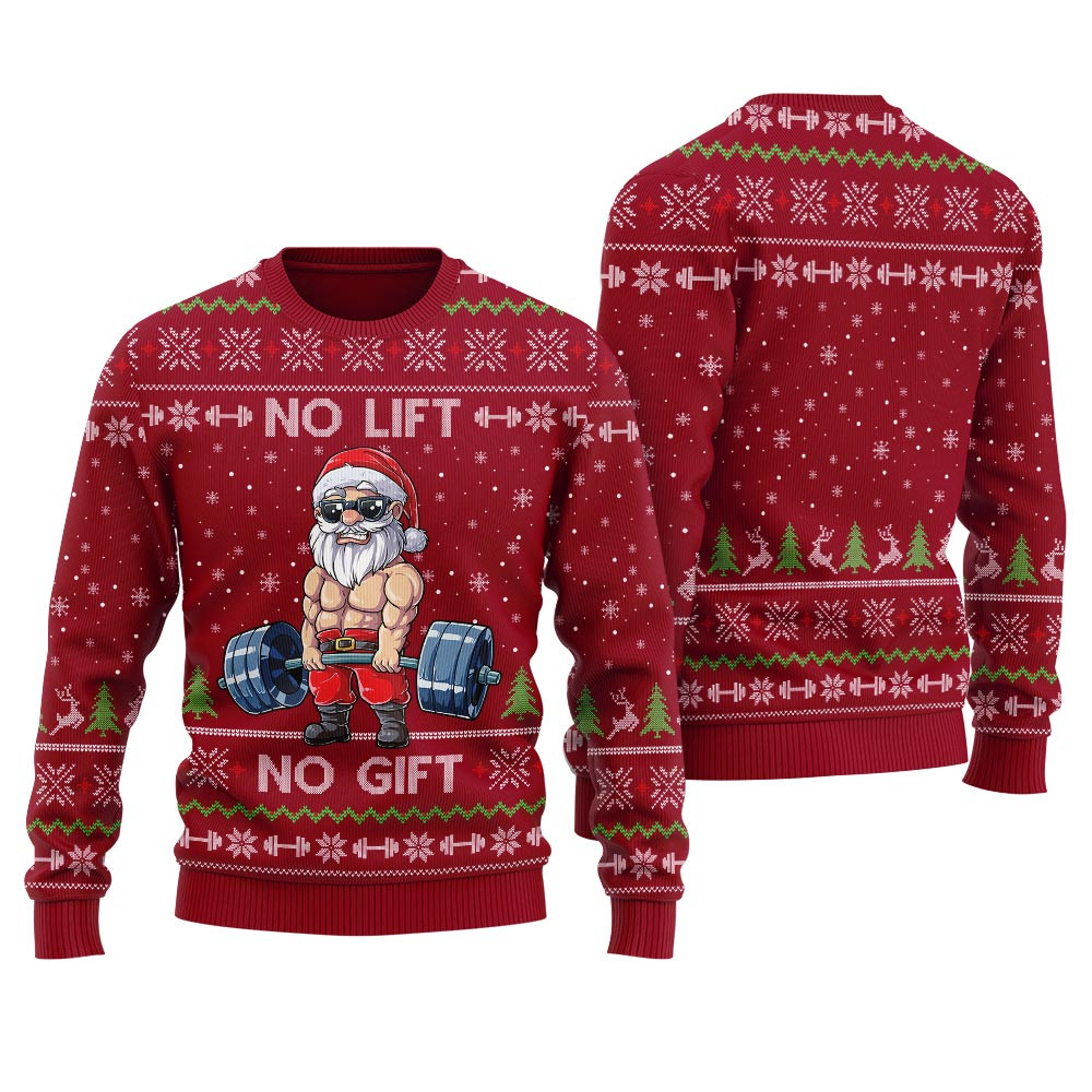Santa Swoleman Womens Ugly Christmas Sweater Perfect Winter Merch Gift for the Holiday Spirit