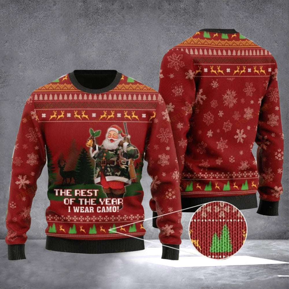 Santa The Rest Of Year I Wear Camo Veteran Ugly Christmas Sweater Holiday Gifts For Veterans Santa The Rest Of Year I Wear Camo Veteran Ugly Christmas Sweater Holiday Gifts For Veterans