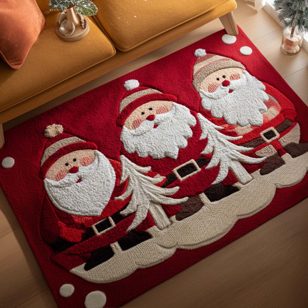 Santa Trio Area Rug Home Front Door Design Family To Family Christmas Gift Ideas