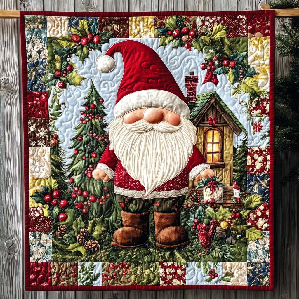 Santa Warmth Quilted Blanket Christmas Gifts For Parents