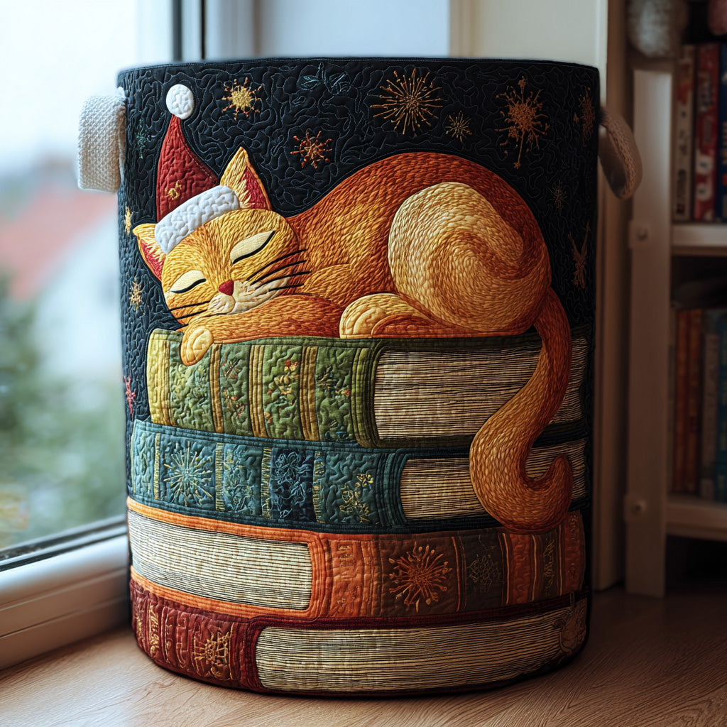 Santa Whiskers Quilted Laundry Basket Back To School Merch