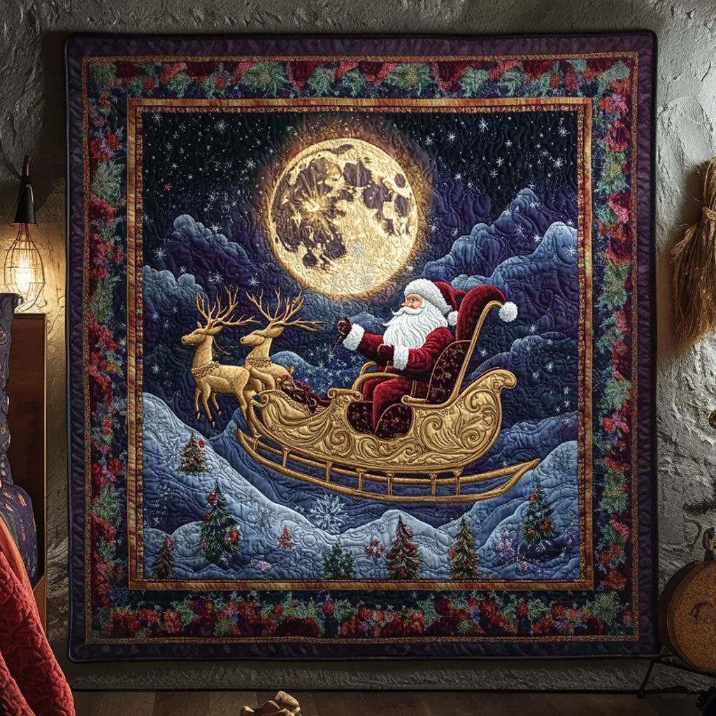 Santa Winter Sky Quilt Elegant Quilt Blanket for Relaxing Evenings
