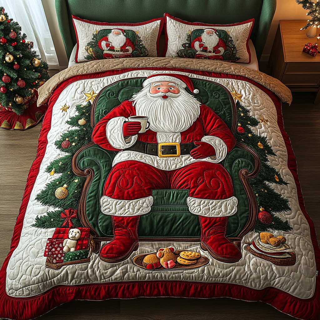 Santa Wish Quilted Bedding Set Holiday Duvet Sets Christmas Ideas For Women