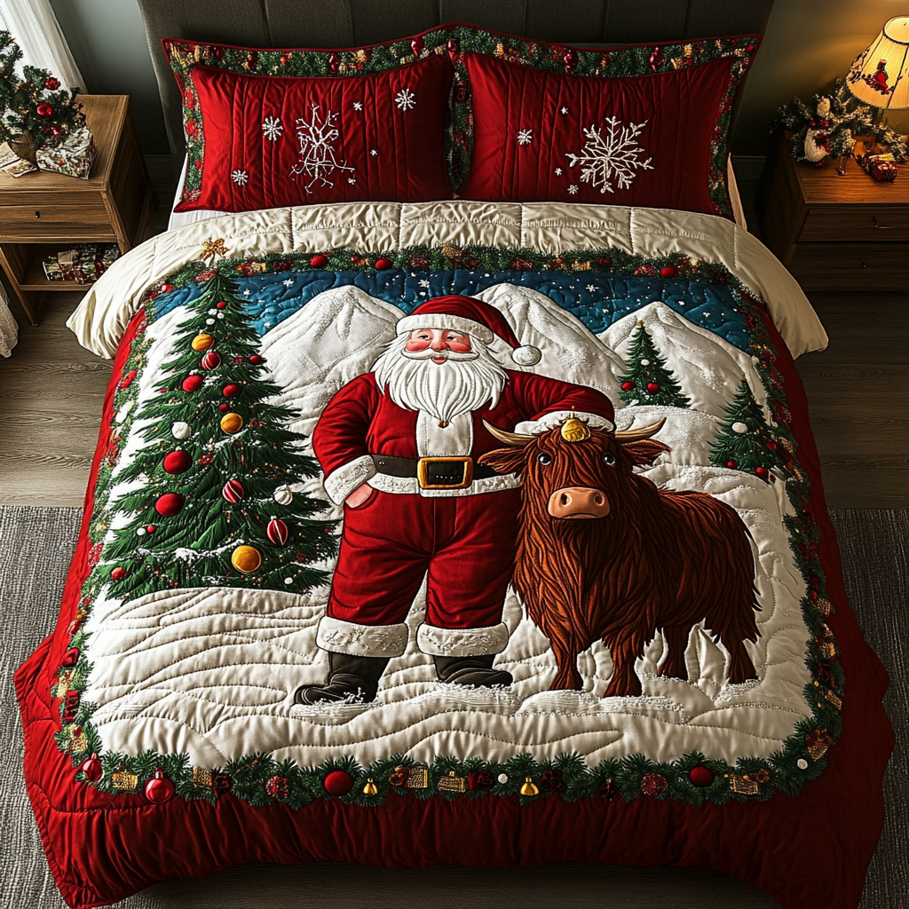 Santa Wish Quilted Bedding Set Holiday Duvet Sets Great Christmas Ideas Presents