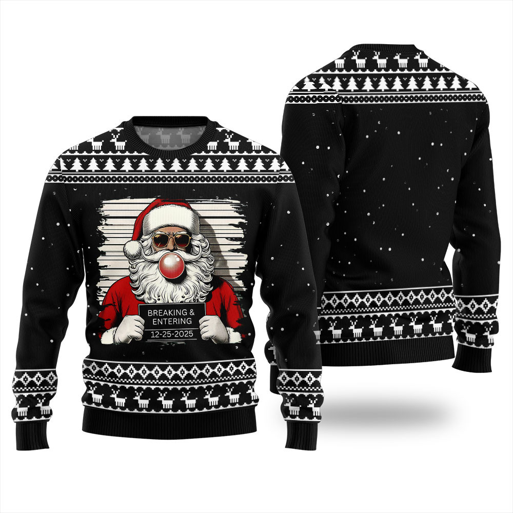 Santas Breaking And Entering Ugly Christmas Sweater Thoughtful Winter Gift Merch for Special Moments