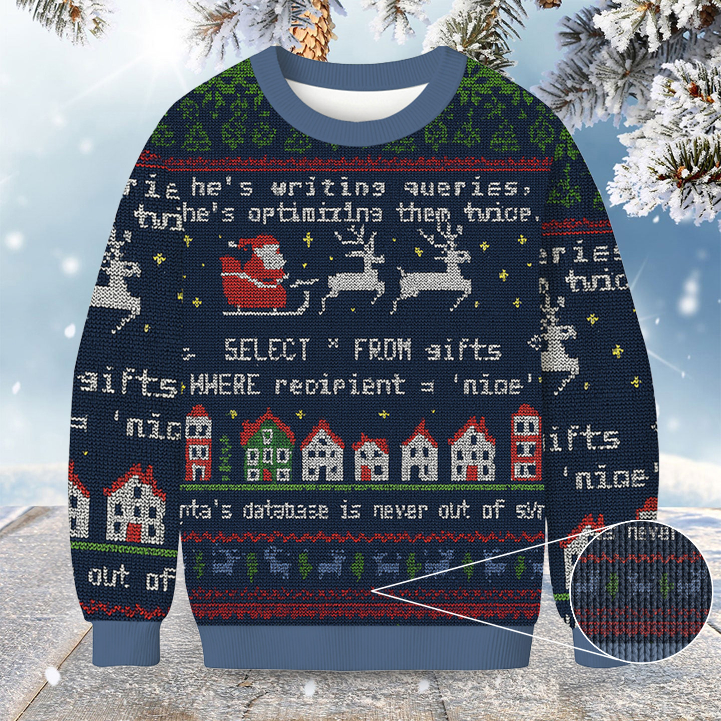 Santa's Database Never Out Of Sync Christmas Ugly Sweater Unique Xmas Sweater Gift Ideas