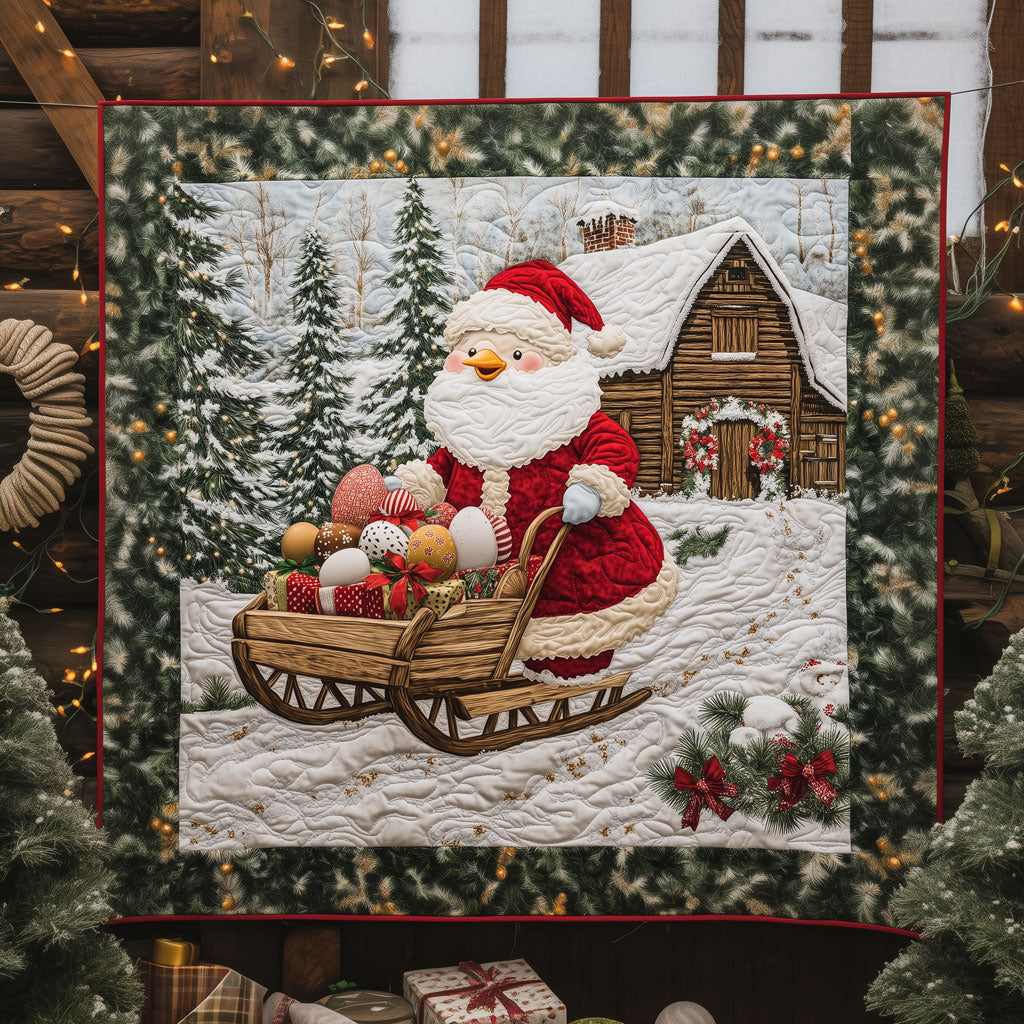 Santas Egg Delivery Quilt Soft Quilt Blanket to Add Style and Warmth