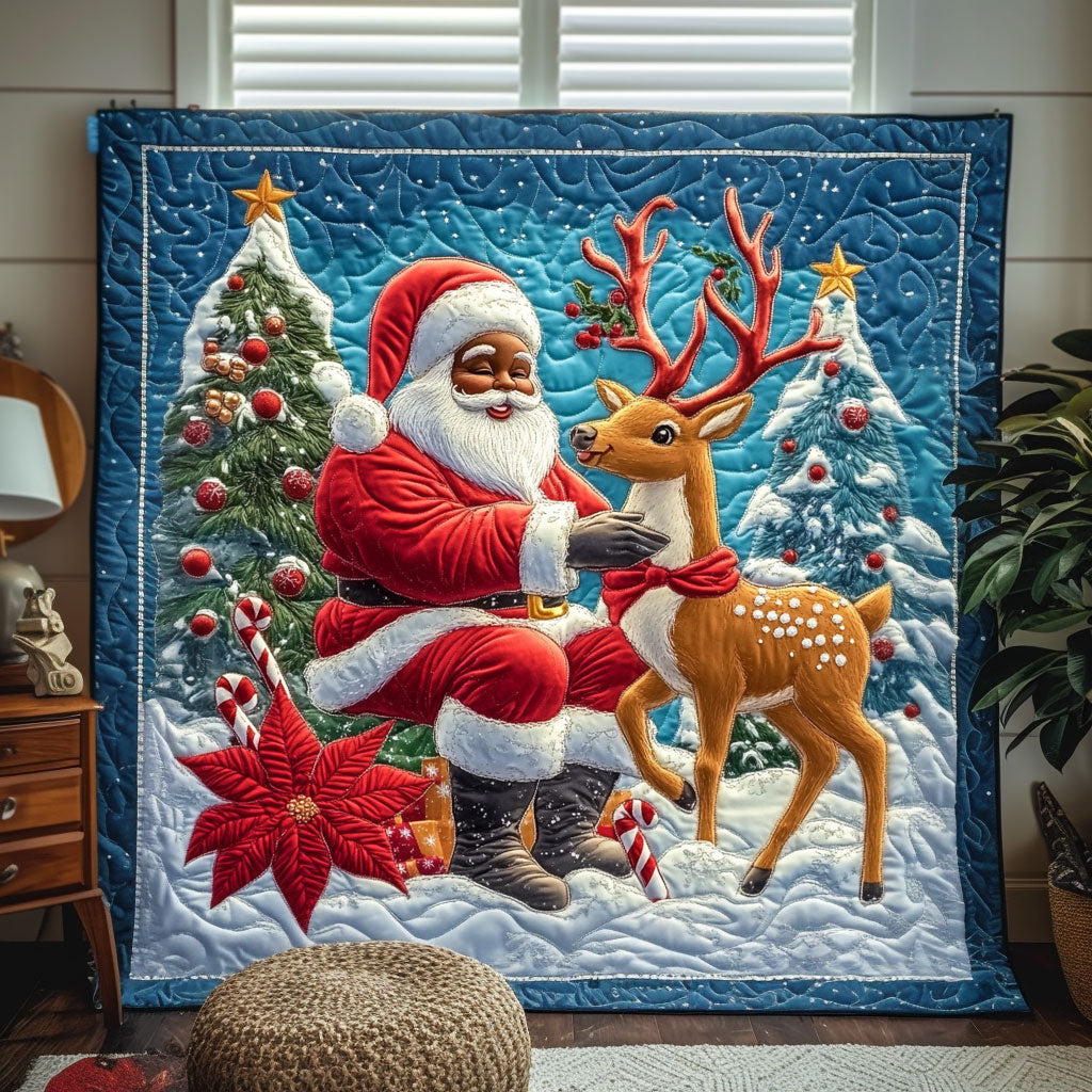 Santa's Friend Quilt Blanket Throws For Couch Presents For Christian Friends