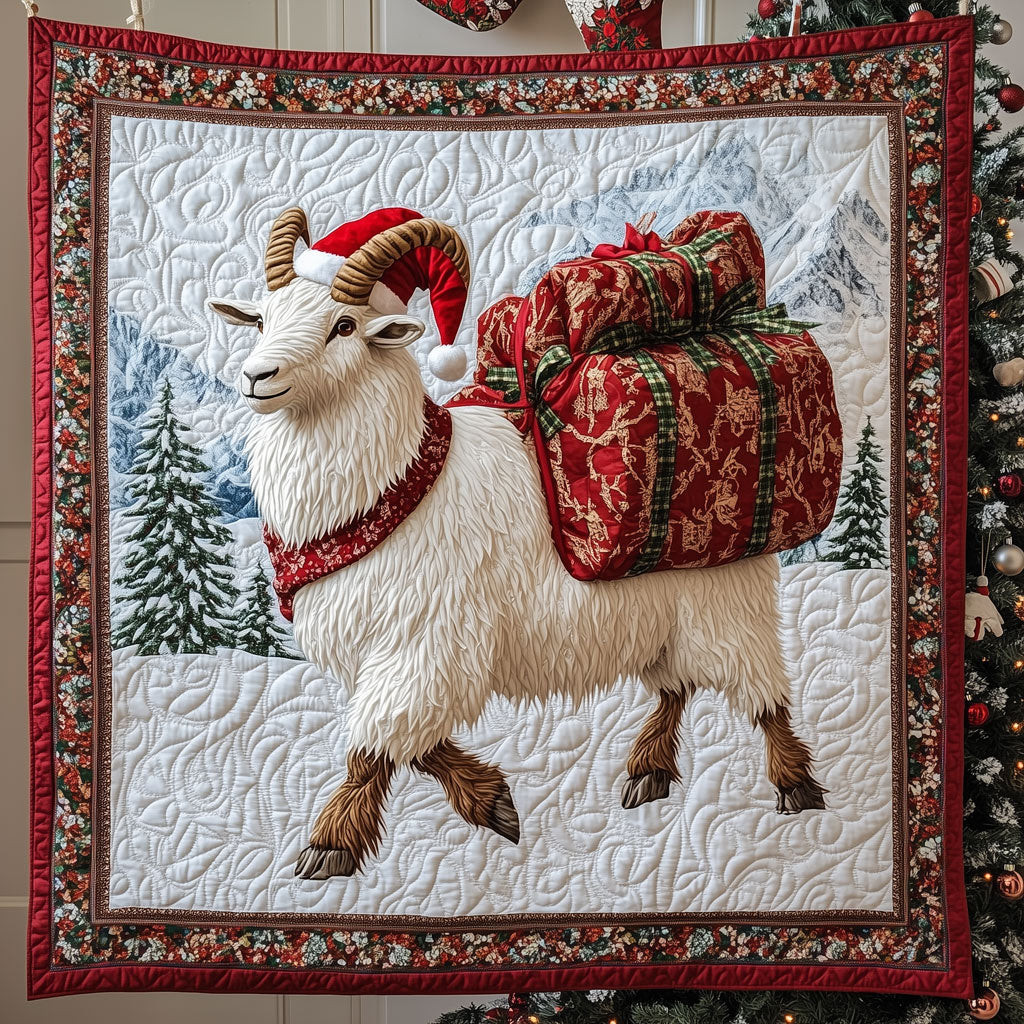 Santas Little Helper Goat Quilt Elegant Quilt Blanket Gift for Housewarming