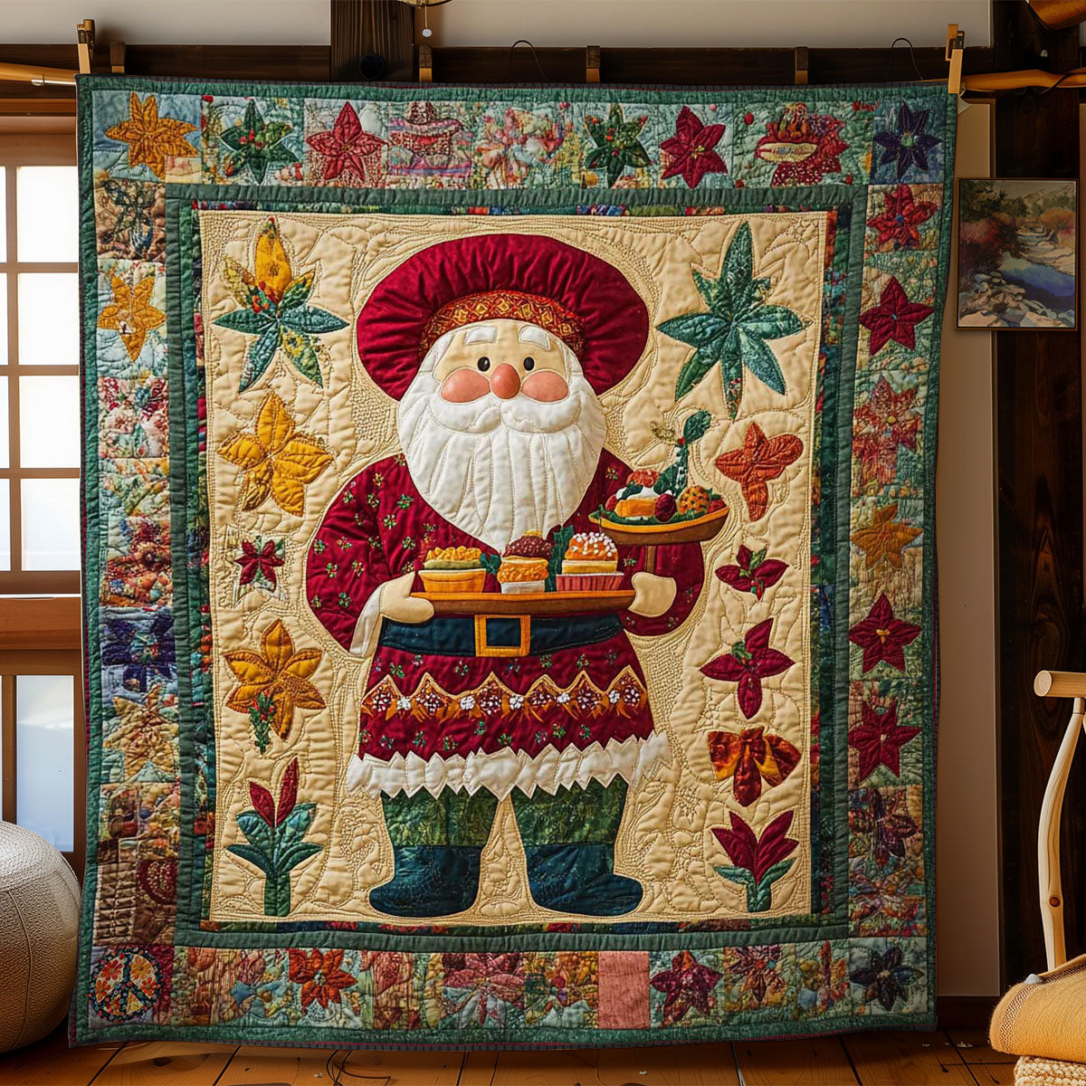 Santas Mexican Feast Quilt Home Essential Gift Cozy Quilt Blanket