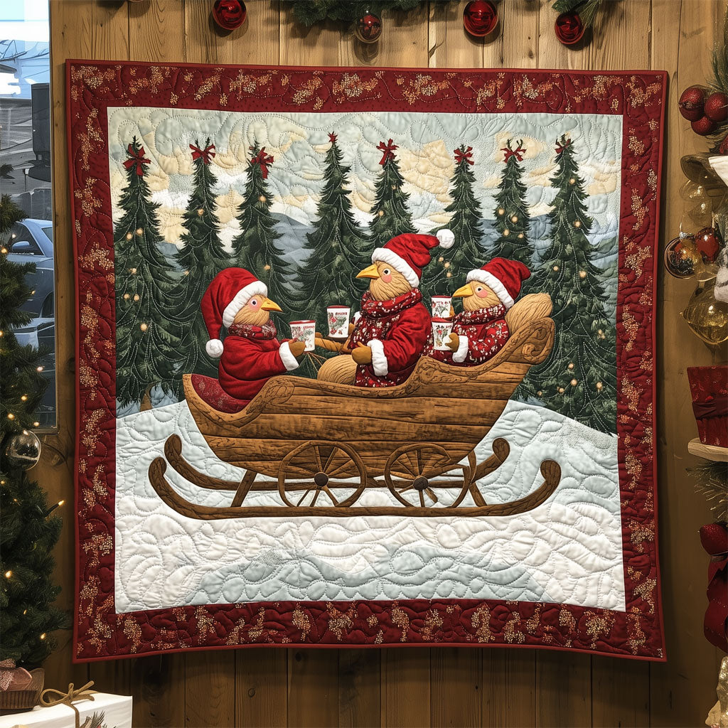 Santas Poultry Patrol Quilt Perfect Holiday Gift for Blanket Lovers