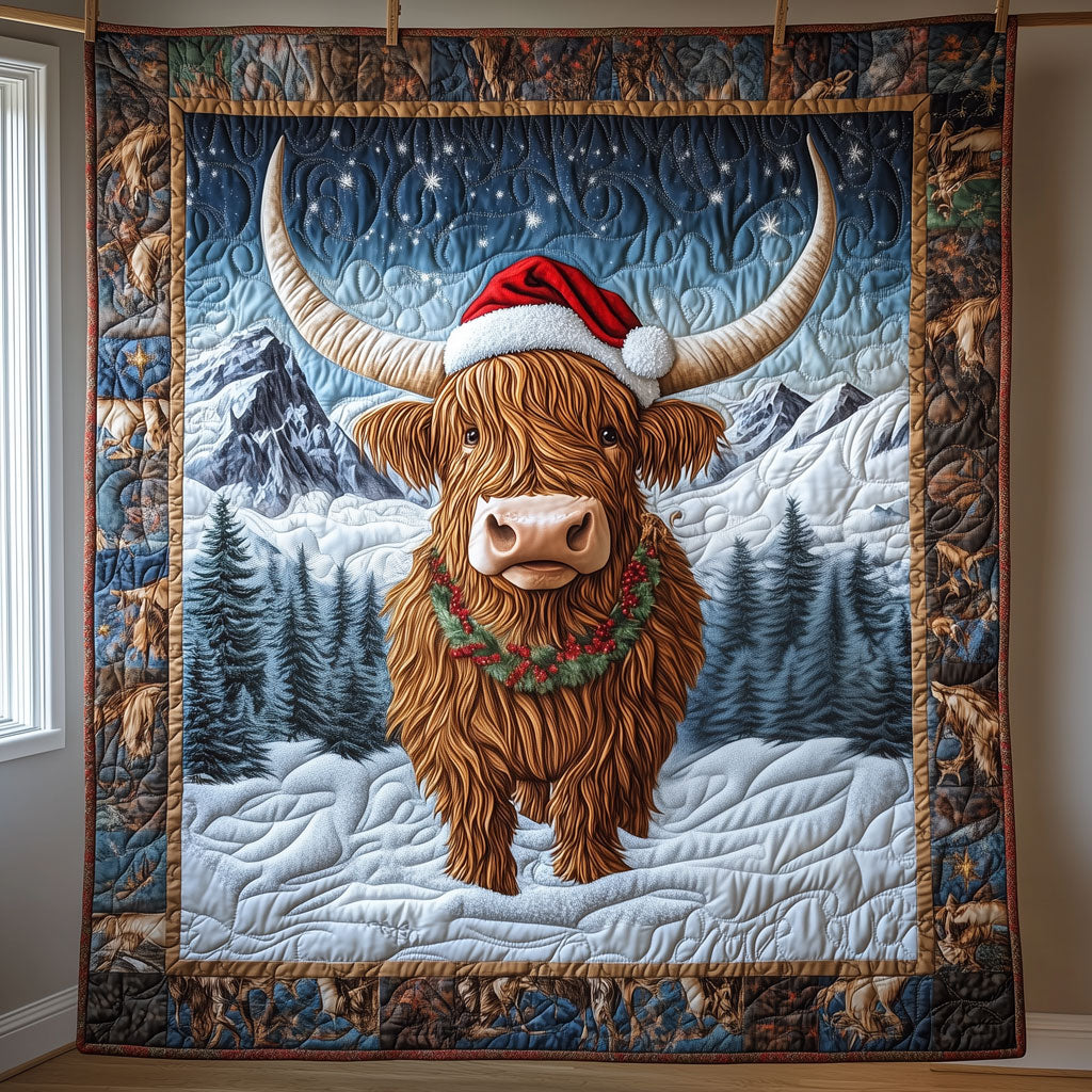 Santas Scottish Coo Quilt Luxury Quilt Blanket for Elegant Home Decor