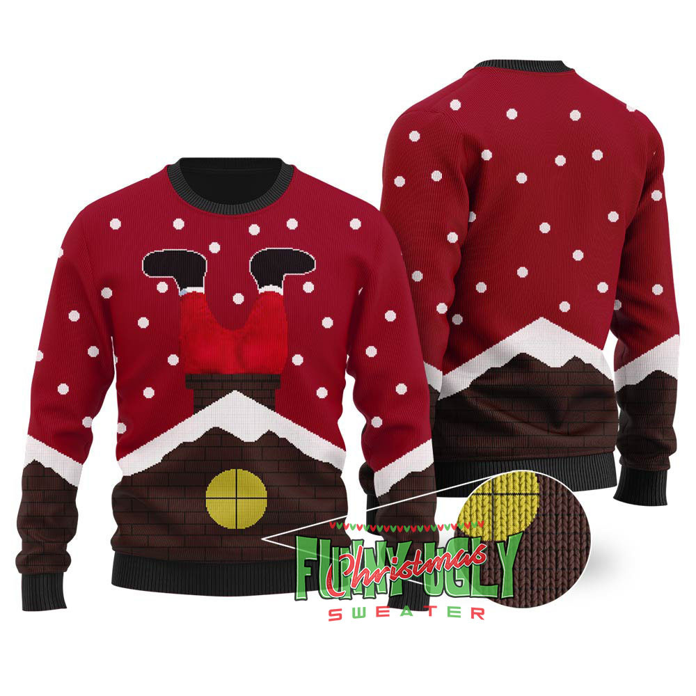 Santas Stuck Down The Chimney Tonight Christmas Sweater Cardinal Red Christmas Merch Gift That Brings Joy and Warmth