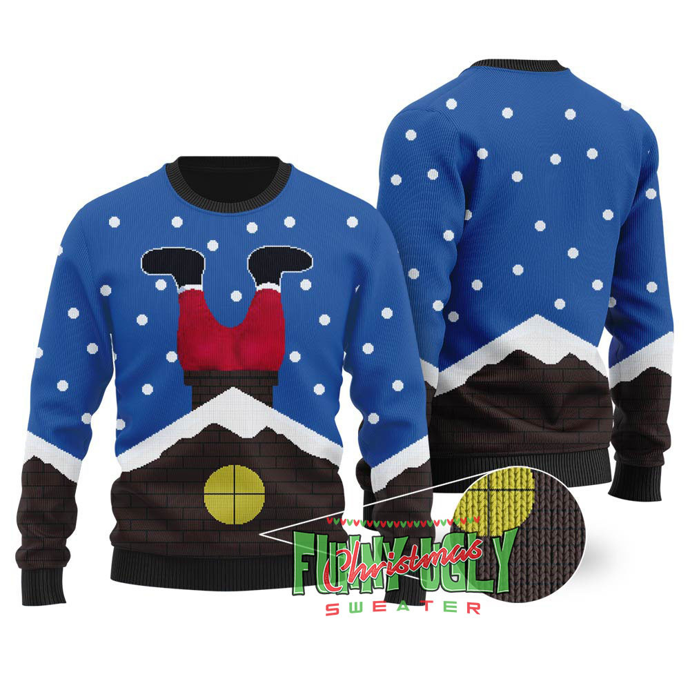 Santas Stuck Down The Chimney Tonight Christmas Sweater Royal Perfect Gift Sweater for Friends and Family