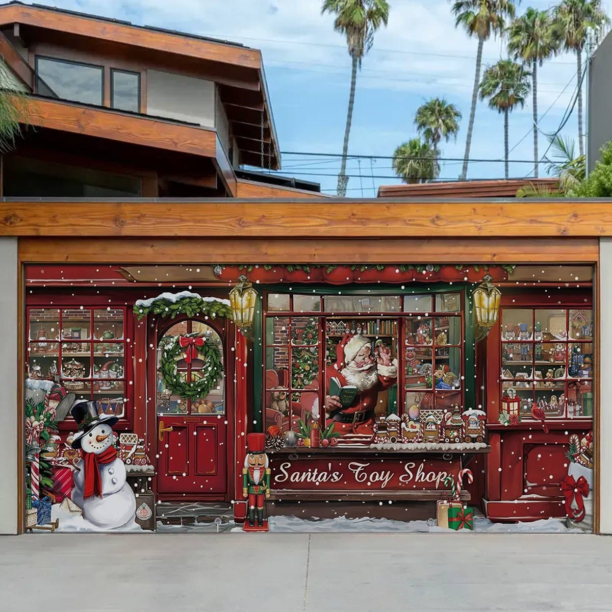 Santa's Toy Shop Christmas Garage Door Banner Christmas Decorations Xmas Gift For Him