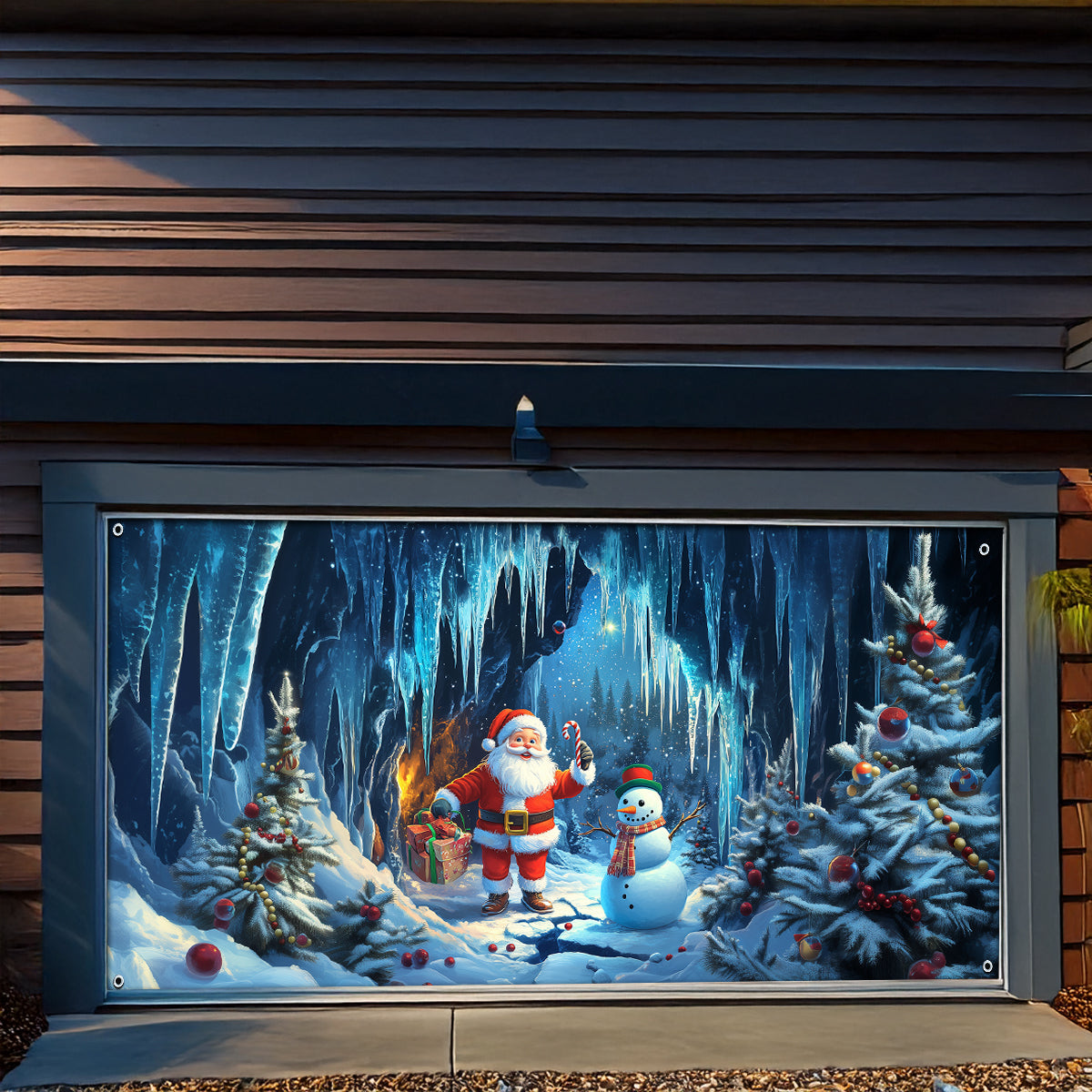 Santa's Winter Wonderland Christmas Garage Door Banner Outside Christmas Decorations Gifts