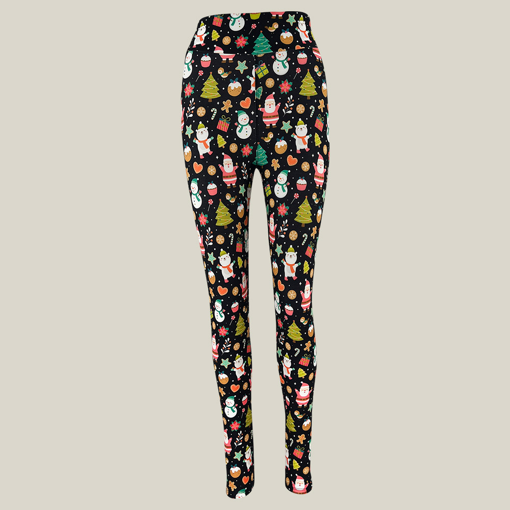 Santas Wonderland Leggings Christmas Themed Squat Proof Leggings Yoga Gift Ideas