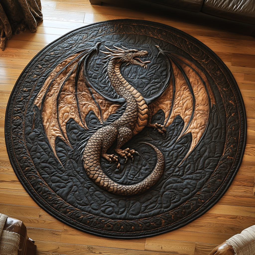 Sapphire Claw Quilted Round Mat Front Door Decor Dragonfly Gifts For Her