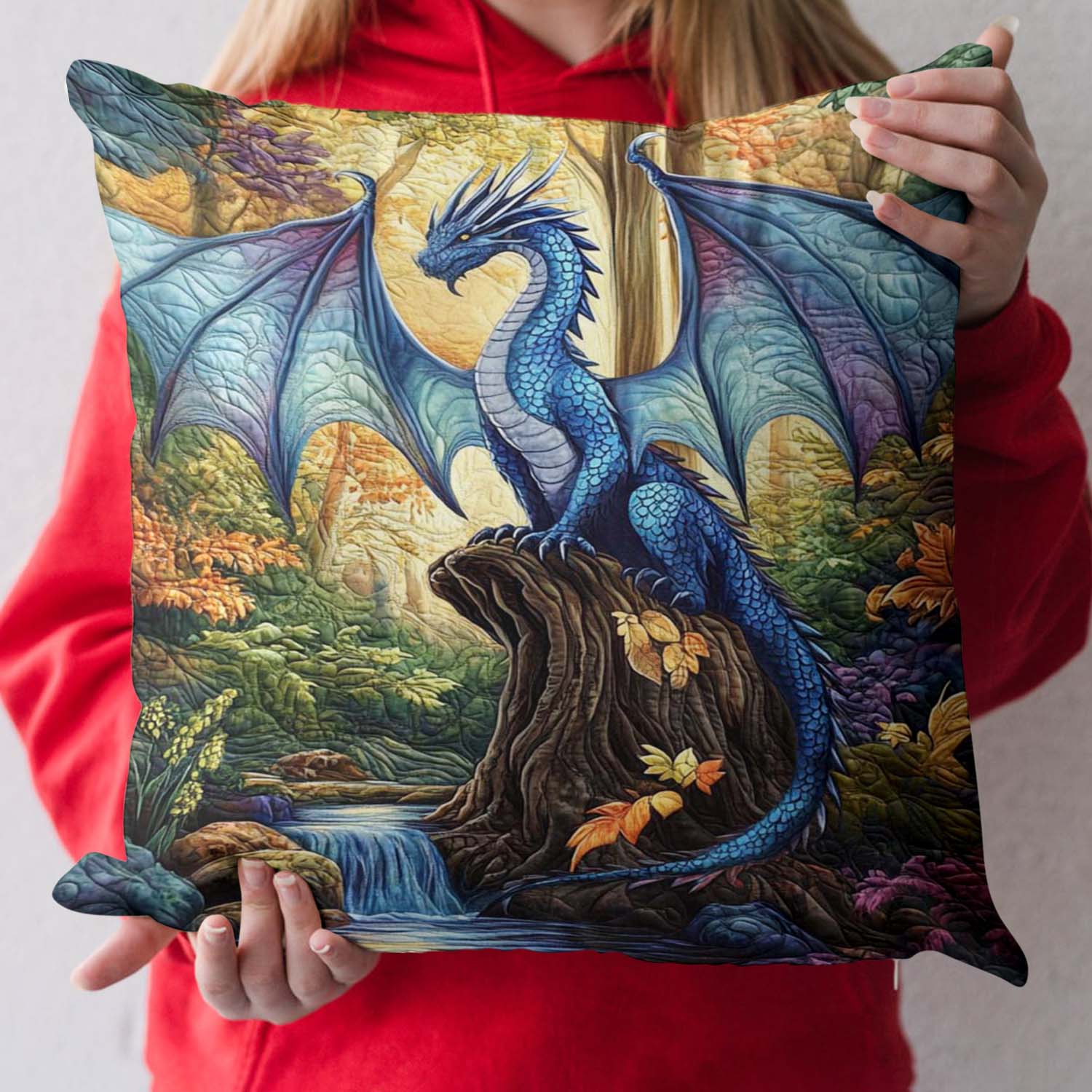 Sapphire Flight Quilted Pillow Case Farmhouse Christmas Pillow Cover