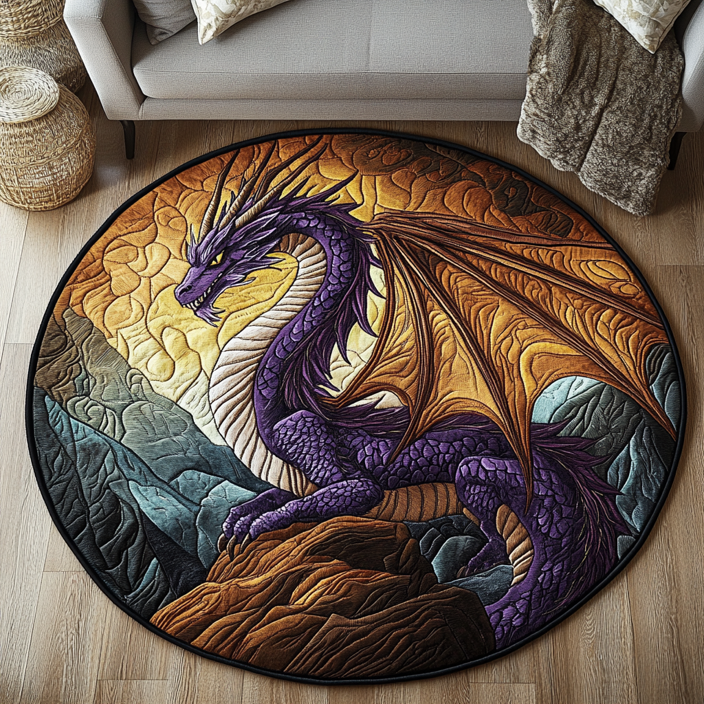 Sapphire Scales Quilted Round Mat Front Door Entryway Ideas Dragonfly Gifts For Him