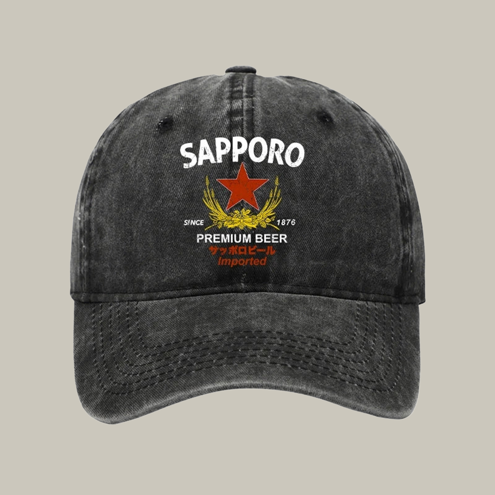 Sapporo Beer Essential Washed Cap Funny Ball Cap Best Christmas Gifts For Mom