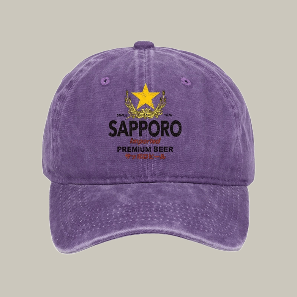 Sapporo Beer Star Japanese Washed Cap Unique Baseball Cap Christmas Gift Ideas For Him