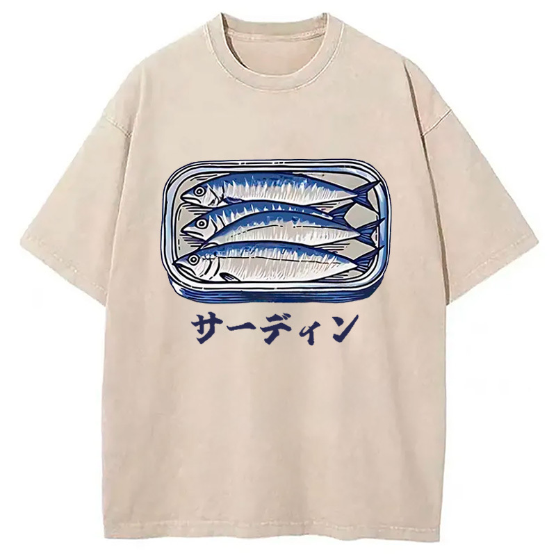 Sardines Can Vintage Washed T-Shirt Everyday Comfort Graphic Shirt Gifts For Besties Sardines Can Vintage Washed T-Shirt Everyday Comfort Graphic Shirt Gifts For Besties