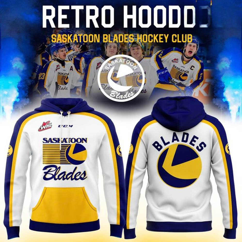 Saskatoon Blades Hockey Club Retro Hoodie Birthday Gifts For Hockey Fans