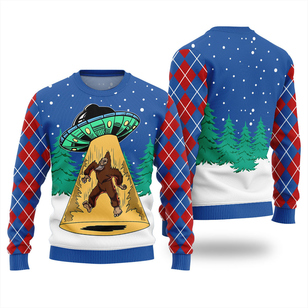 Sasquatch Alien Ugly Christmas Sweater For Women Perfect Holiday Gift Merch for Sweater Lovers