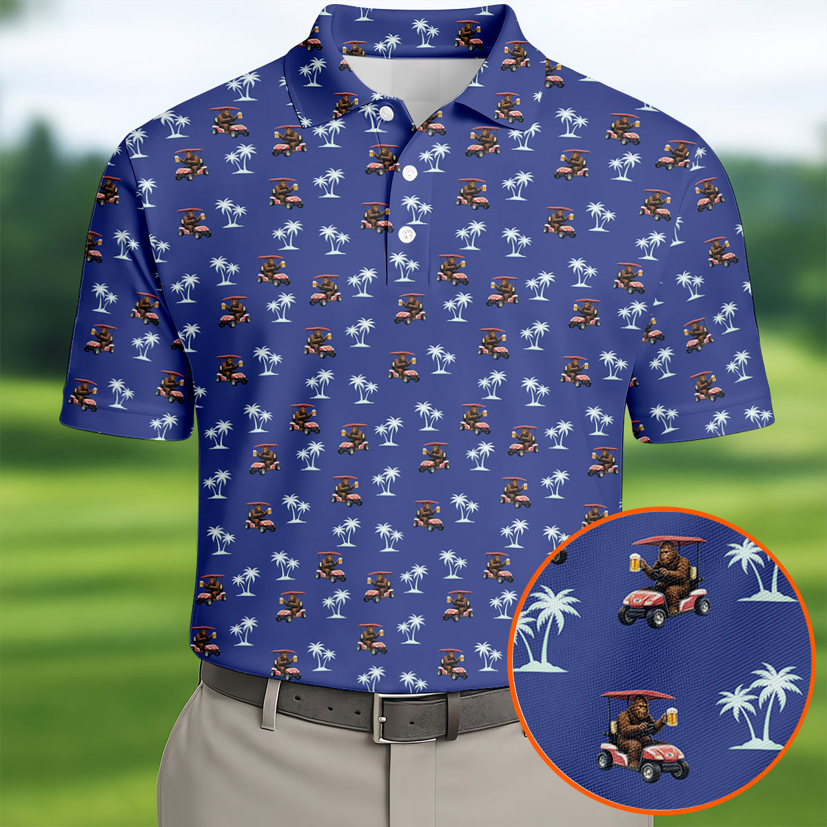 Sasquatch Beer Golf Tropical Polo Shirt Best Golf Clothes Present For Dad Birthday
