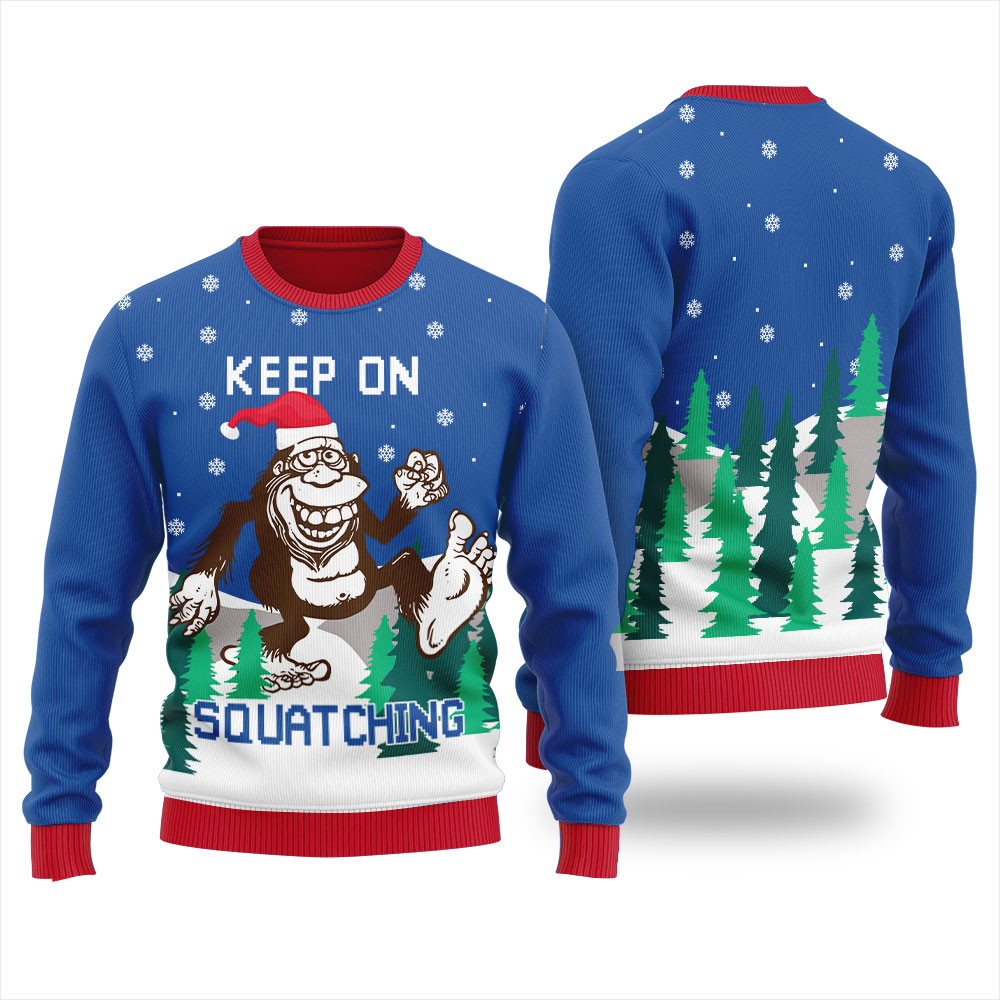 Sasquatch Bigfoot Ugly Christmas Sweater For Women Exclusive Christmas Sweater Merch Gift Edition