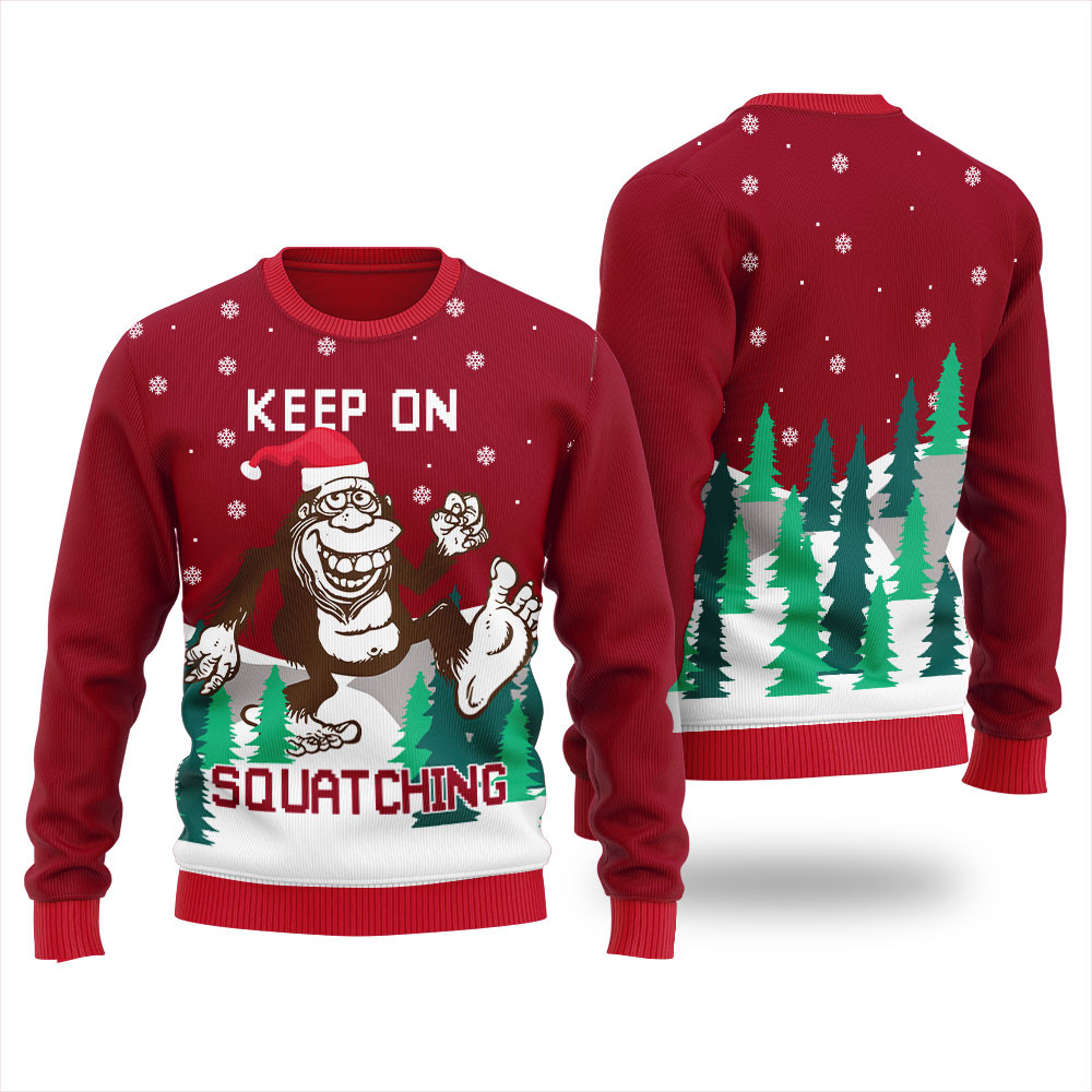 Sasquatch Bigfoot Ugly Christmas Sweatshirt Lovely Merch Gift for Cozy Winter Nights