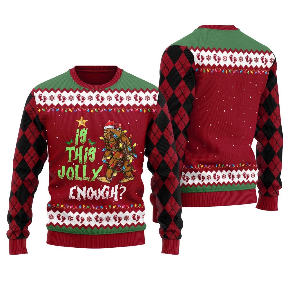 Sasquatch Christmas Ugly Sweater Womens Perfect Winter Merch Gift for the Holiday Spirit